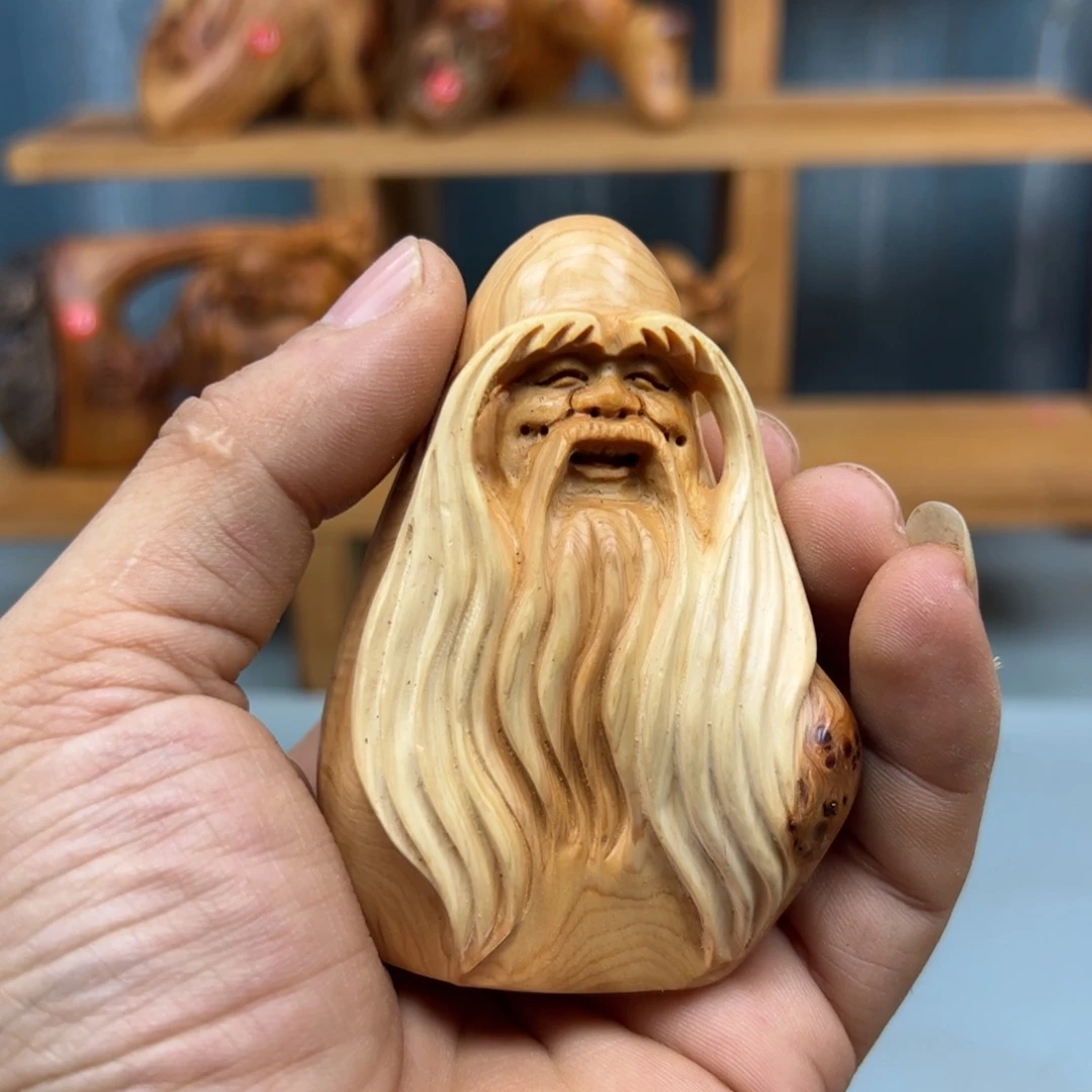 活***下木崖柏木摆件手把件
