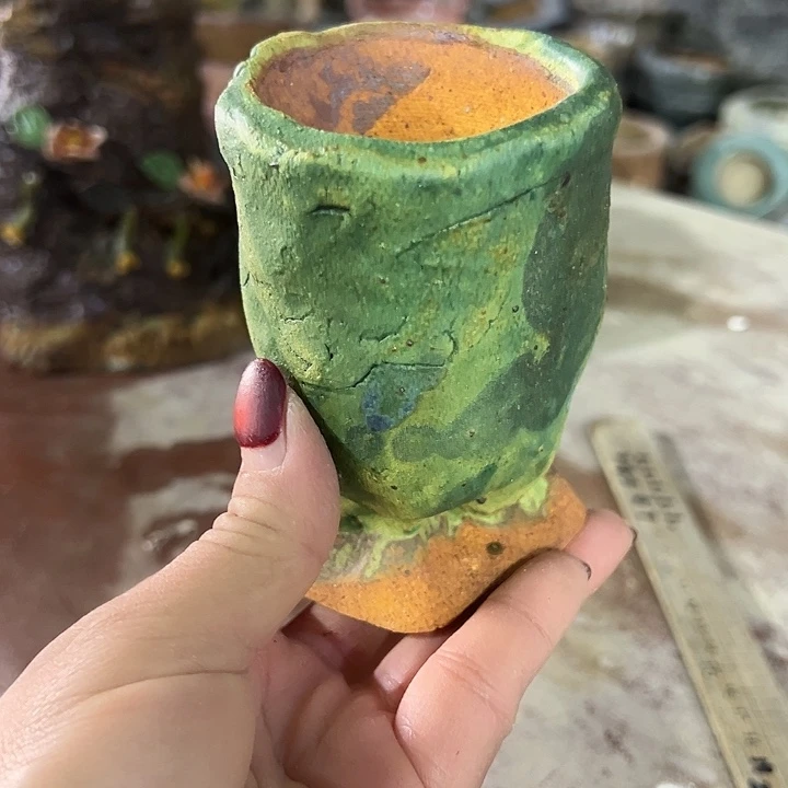手工粗陶高温花盆