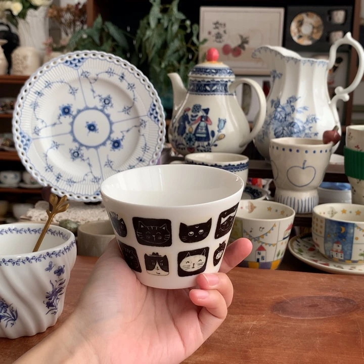 瓷清****徐猫咪徽章 低款猪口杯