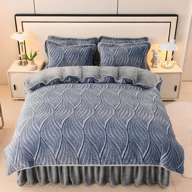 【简约生活】牛奶绒四件套冬季加厚珊瑚绒2025新款双面法兰绒被套