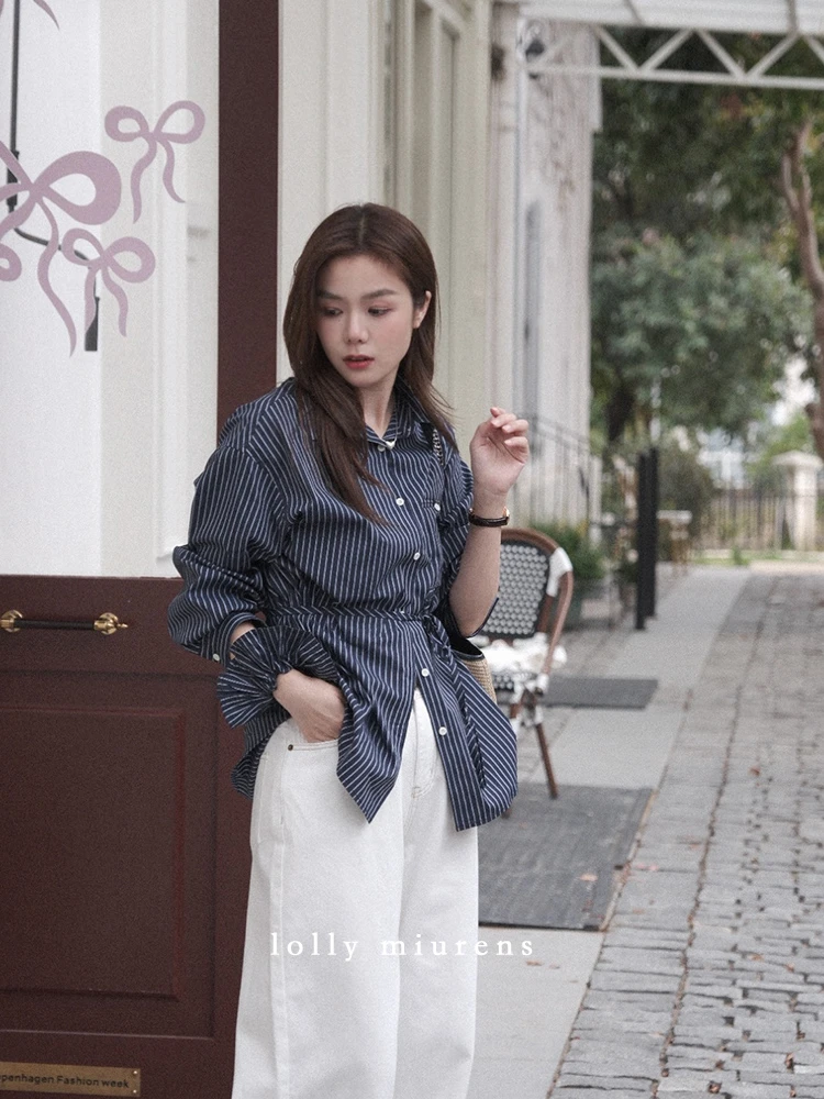 缪恩诗SPRING x「春风有雨～❀」2025 2/14气质条纹衬衫M2502110205