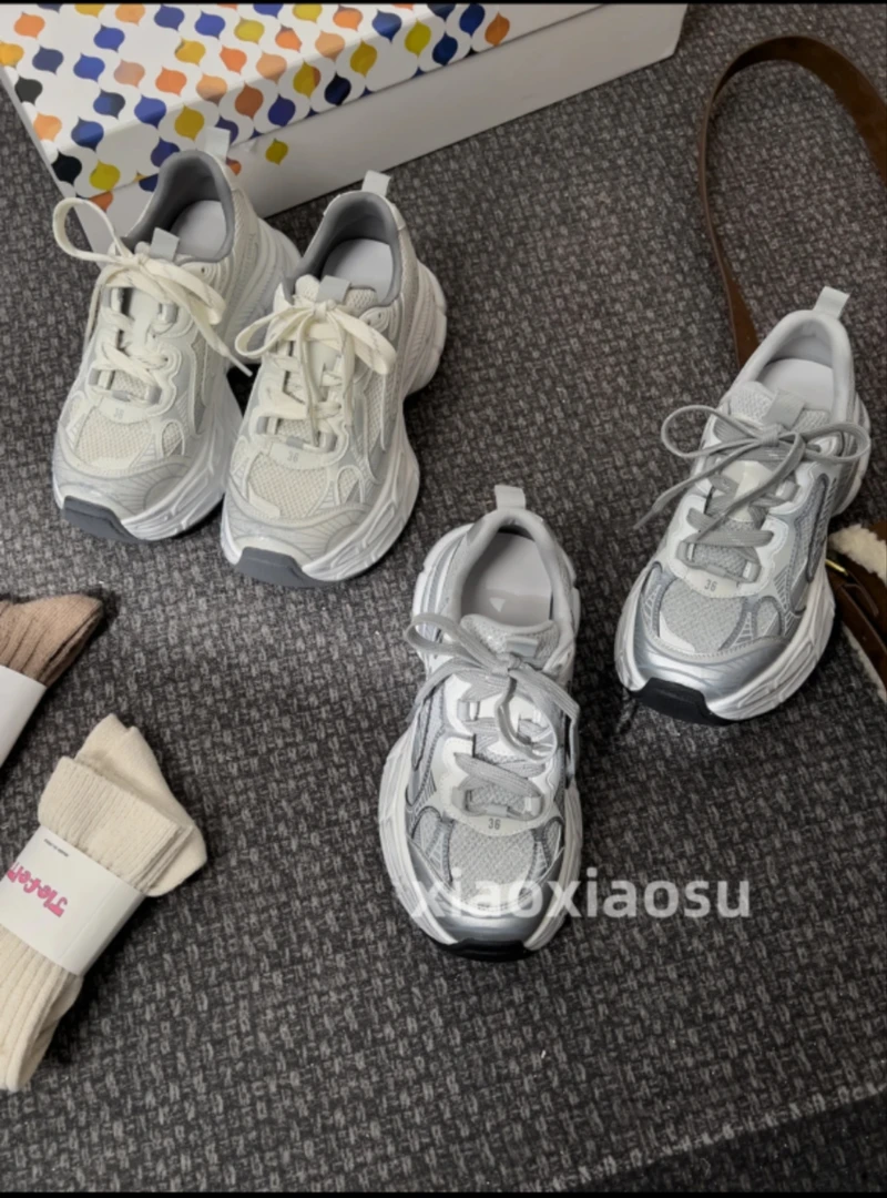 糖糖 I EA010 I  2025早春超声波跑鞋百搭潮流厚底情侣运动老爹鞋