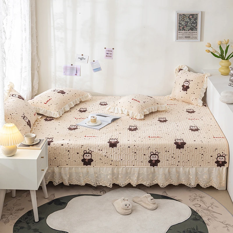 牛奶绒榻榻米床单床盖夹棉绗缝炕盖炕罩防滑榻榻米加大土炕盖炕毯