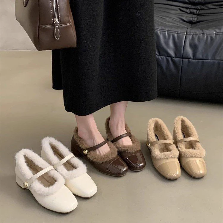 【好物分享】粗跟法式小香风加绒玛丽珍单鞋女鞋子2025新款秋冬鞋