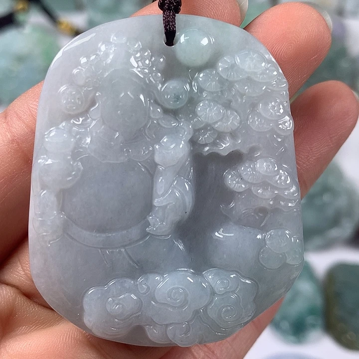 颈饰未镶嵌翡翠财神爷福利