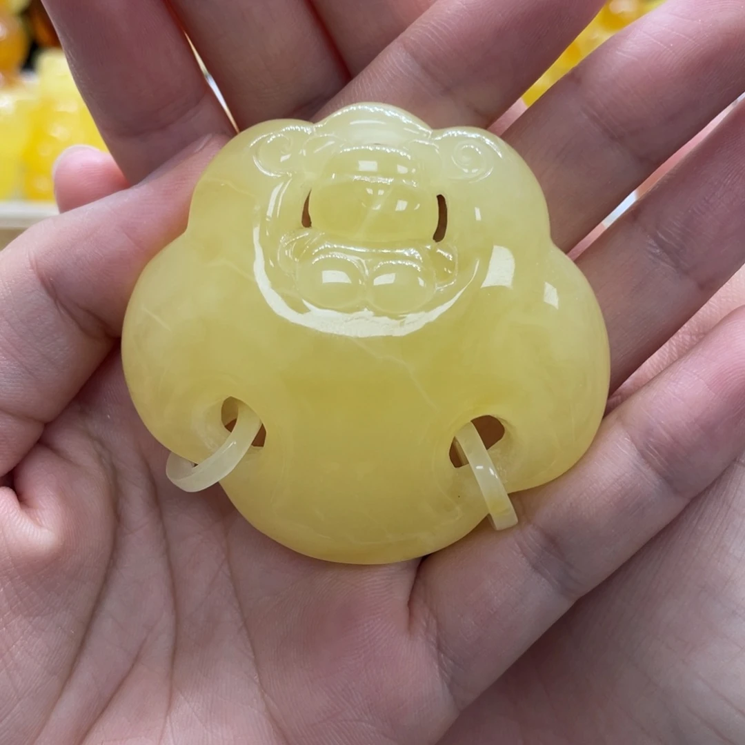 未镶嵌琥珀裸石天然琥珀锁28.1克