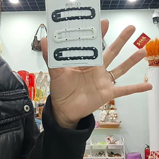 皮质铁合金时尚百搭黑白格夹子