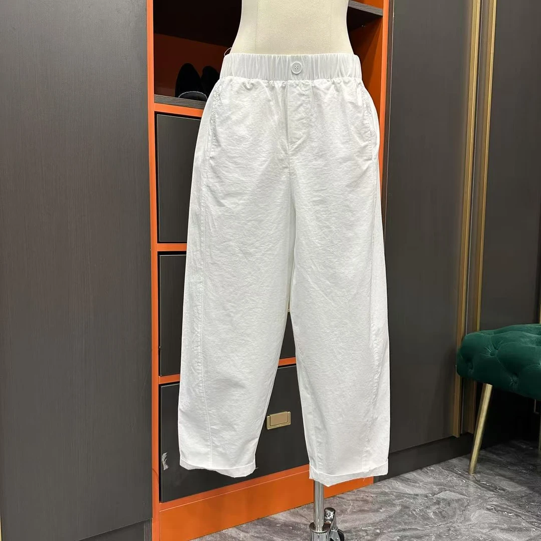 【ZM纵美】高质感显瘦极简风百搭设计感松紧腰萝卜裤 232807