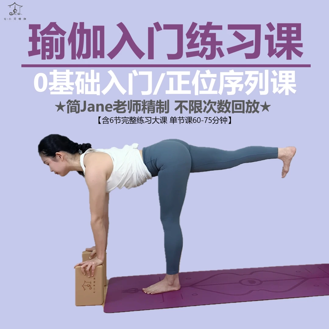 （会员）【0基础瑜伽入门课】宅小简日常健身哈他瑜伽正位视频课