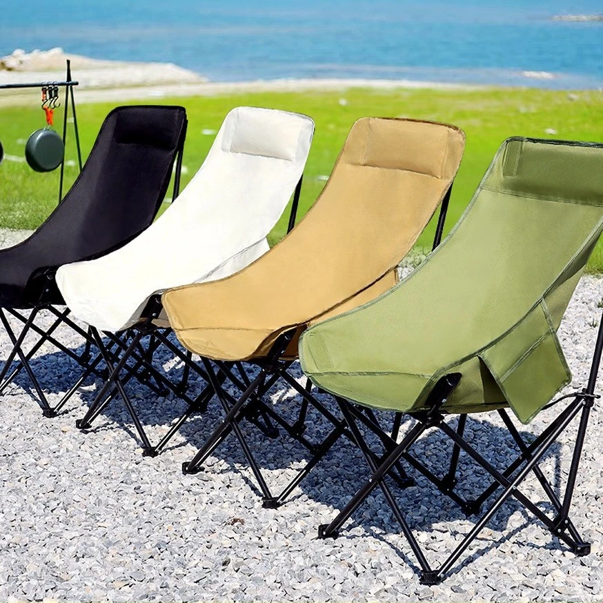 户外高背月亮椅露营折叠小凳子克米特椅钓鱼椅子沙滩椅露营装备