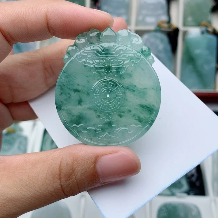 翡翠未镶嵌颈饰仿古平安扣