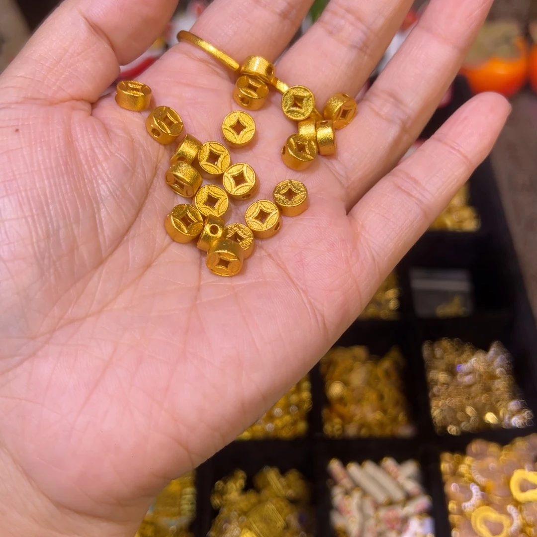 合金穿孔钱币1个