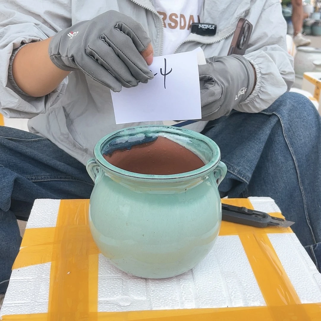 王嫂花盆直播0531-039白绿一个