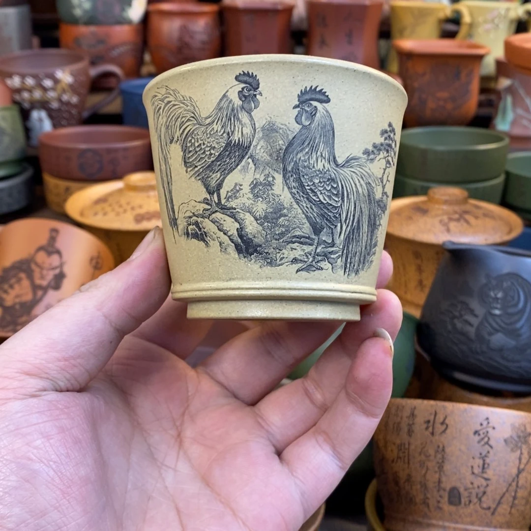 紫砂杯子宜兴全手工紫砂杯