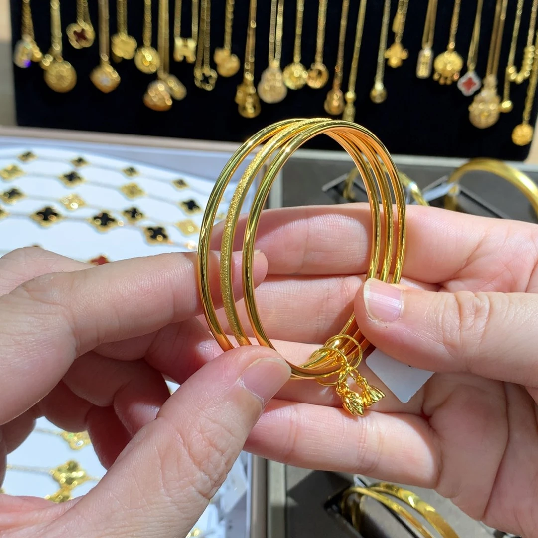 足银三生三世细圈手镯