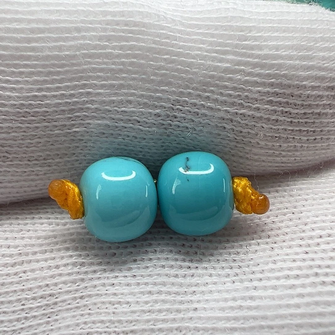 绿松石老型对珠 未镶嵌