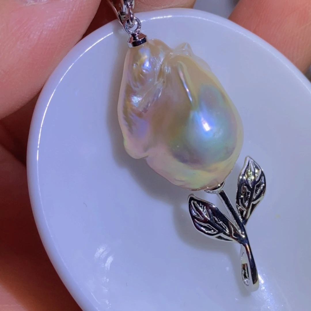 珍珠淡水珍珠银S925镶嵌