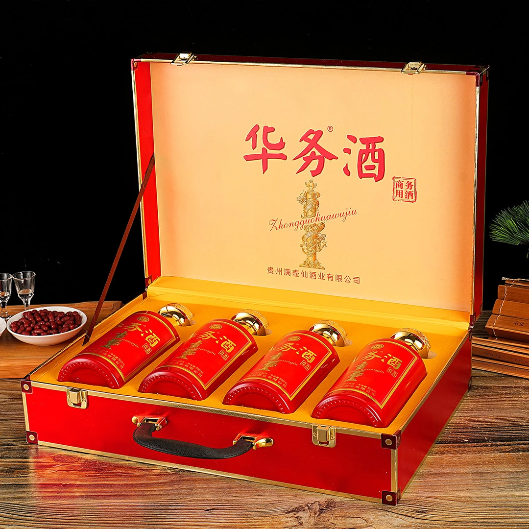 魔家四将A华务酒密码箱礼盒装酱香风味53度500ml*4瓶白酒51-60度