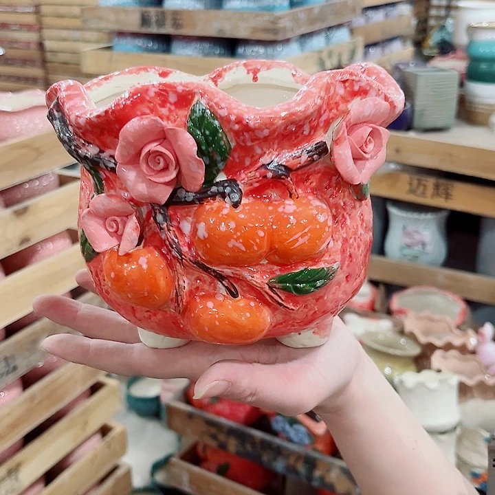 有孔.凑单10元陶瓷花盆发货！