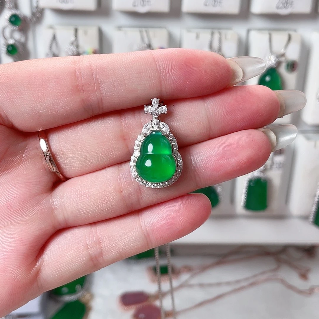 玛瑙/玉髓颈饰银S925镶嵌