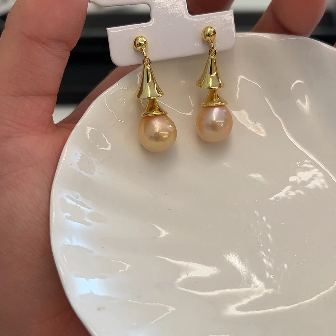 合金淡水珍珠耳饰