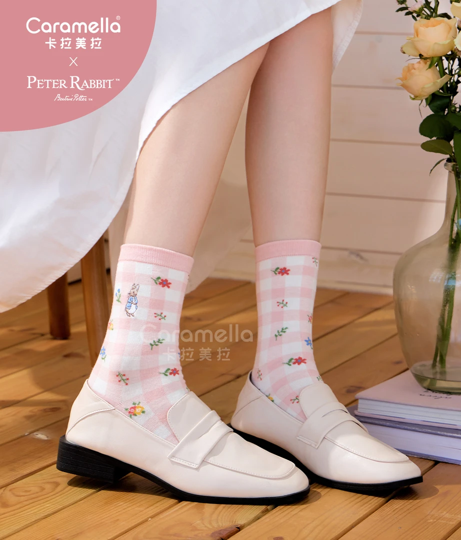 Caramella联名款女士中筒船袜直播链接袜子