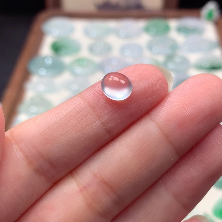 翡翠未镶嵌颈饰高冰玻璃钢蛋面