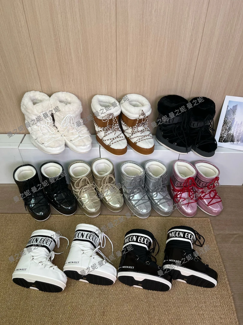 高定2025秋冬新款月亮靴雪地靴系列内增高防滑保暖丑萌滑雪鞋短靴