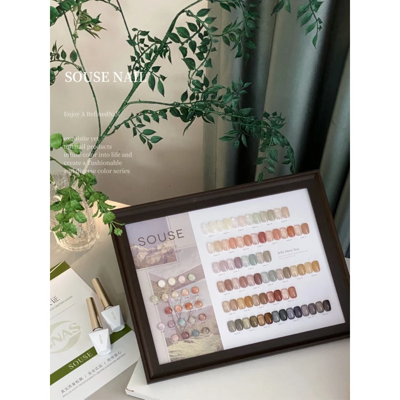 流行显白纯欲裸色冰透搜色36色果冻脏茶小套系甲油胶开店小套