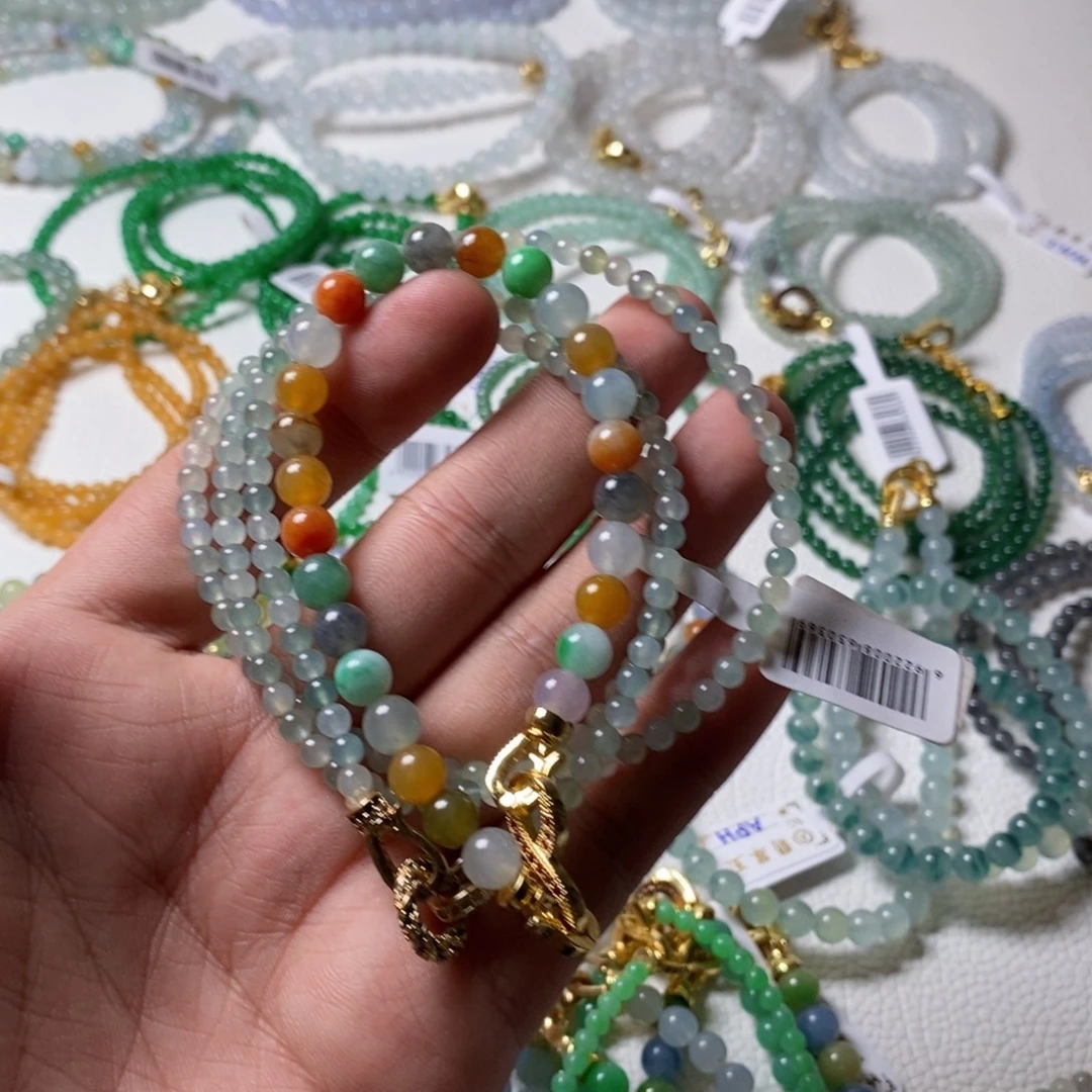 闪****定制翡翠未镶嵌缅甸翡翠a货卡4-7