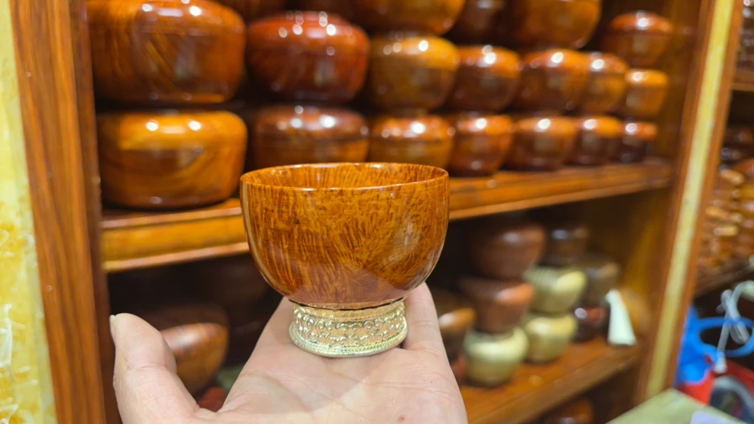 边杂木甜茶碗（带底座）