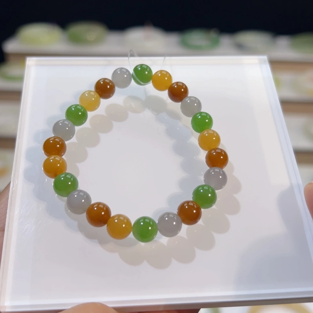 和田玉手镯未镶嵌8mm多宝福利手串