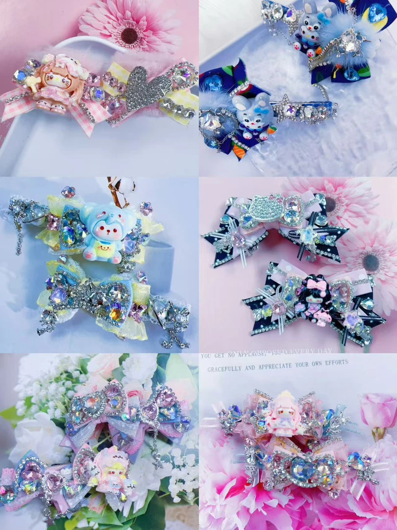 F链接-韩版长夹（大童）一字夹时尚饰品儿童蝴蝶结长夹鸭嘴夹发夹