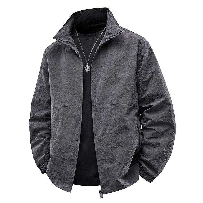 秋季户外休闲潮流百搭韩版男款立领宽松运动夹克男士工装外套褂子