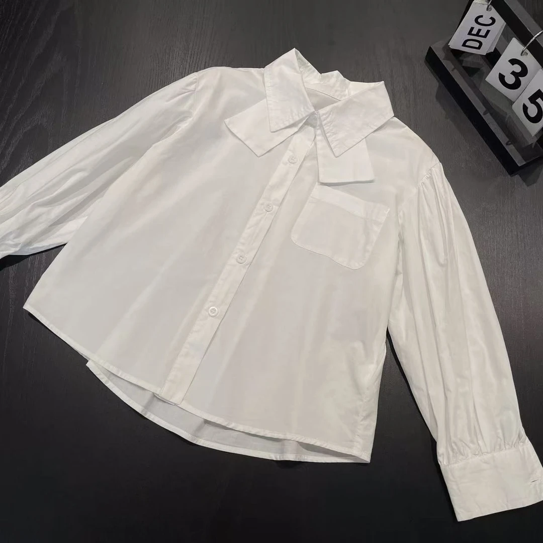 秋冬女童长袖衬衫白色 2886沐系秋