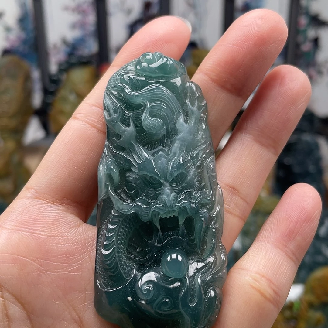 翡翠未镶嵌颈饰天然翡翠a货龙