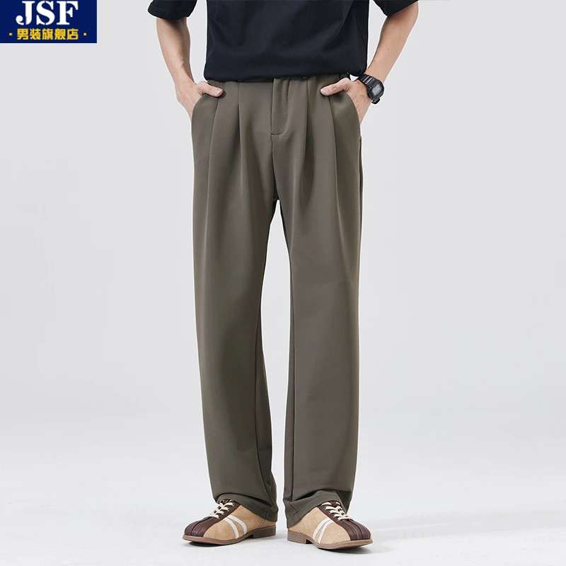 垂感小西裤男士2025夏季薄款宽松直筒宽松百搭弹力西装休闲长裤子