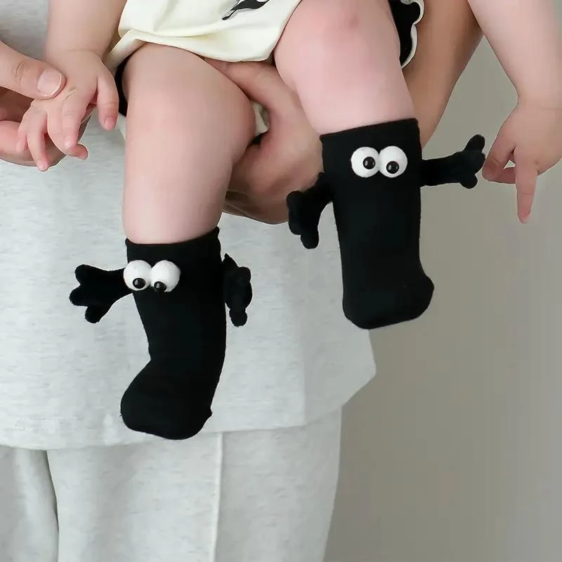 春夏薄款儿童糖果色牵手袜子可爱立体玩偶搞怪纯棉中筒袜透气春秋