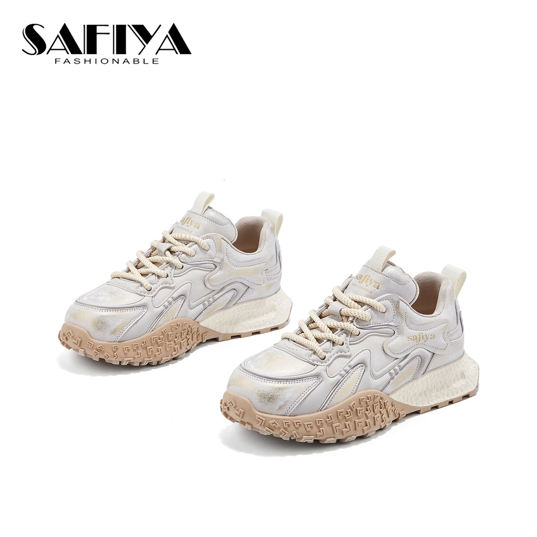索菲娅Safiya2025春季新款系带舒适百搭时尚休闲阿甘鞋SF44112A70