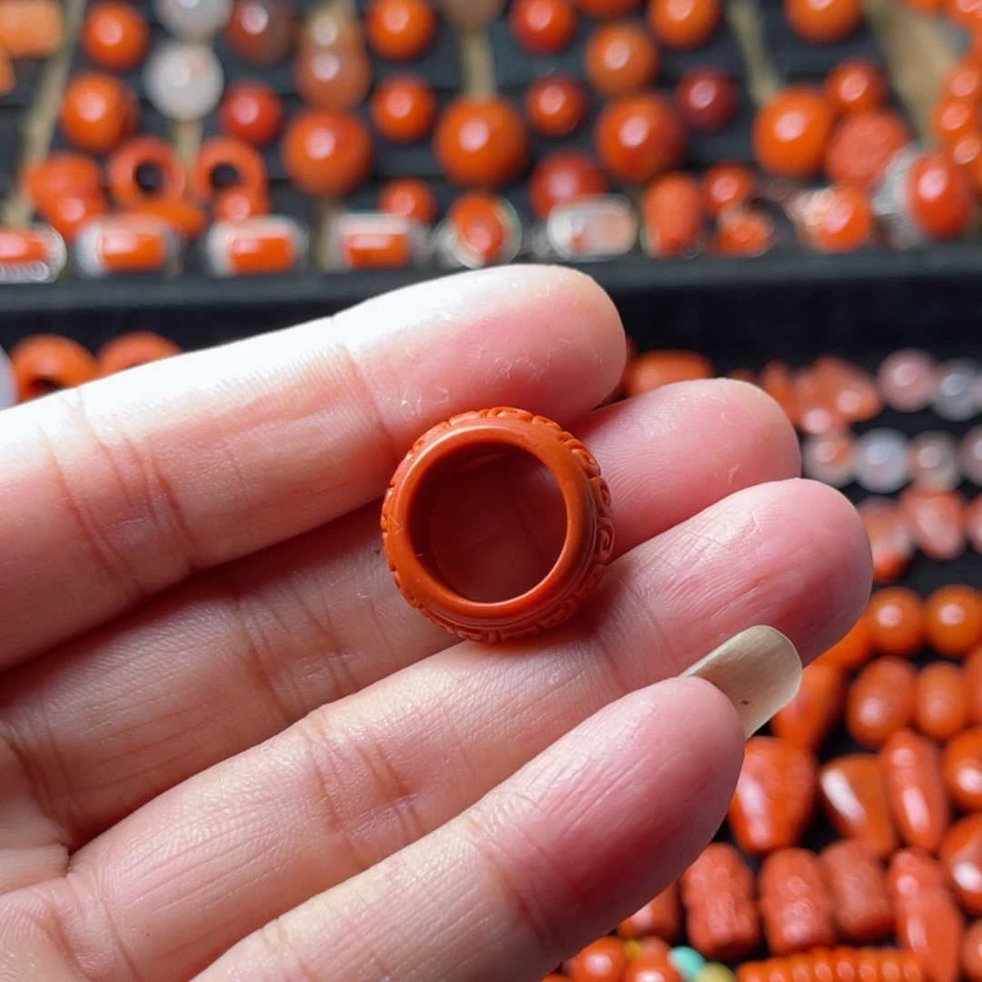 未镶嵌跑环回纹14南红玛瑙