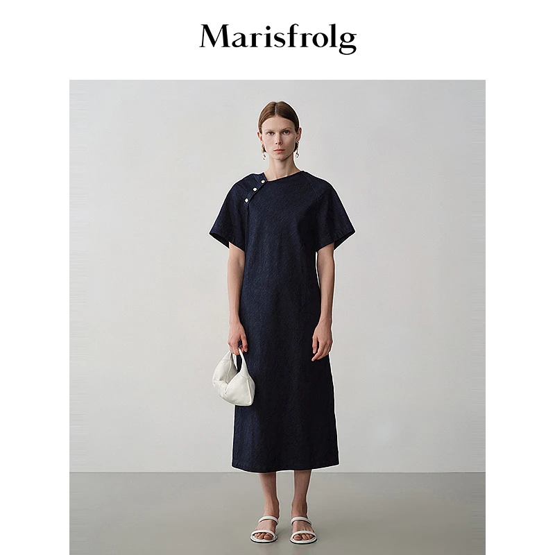 Marisfrolg玛丝菲尔宽松气质复古时尚休闲设计师连衣裙ACEG20056