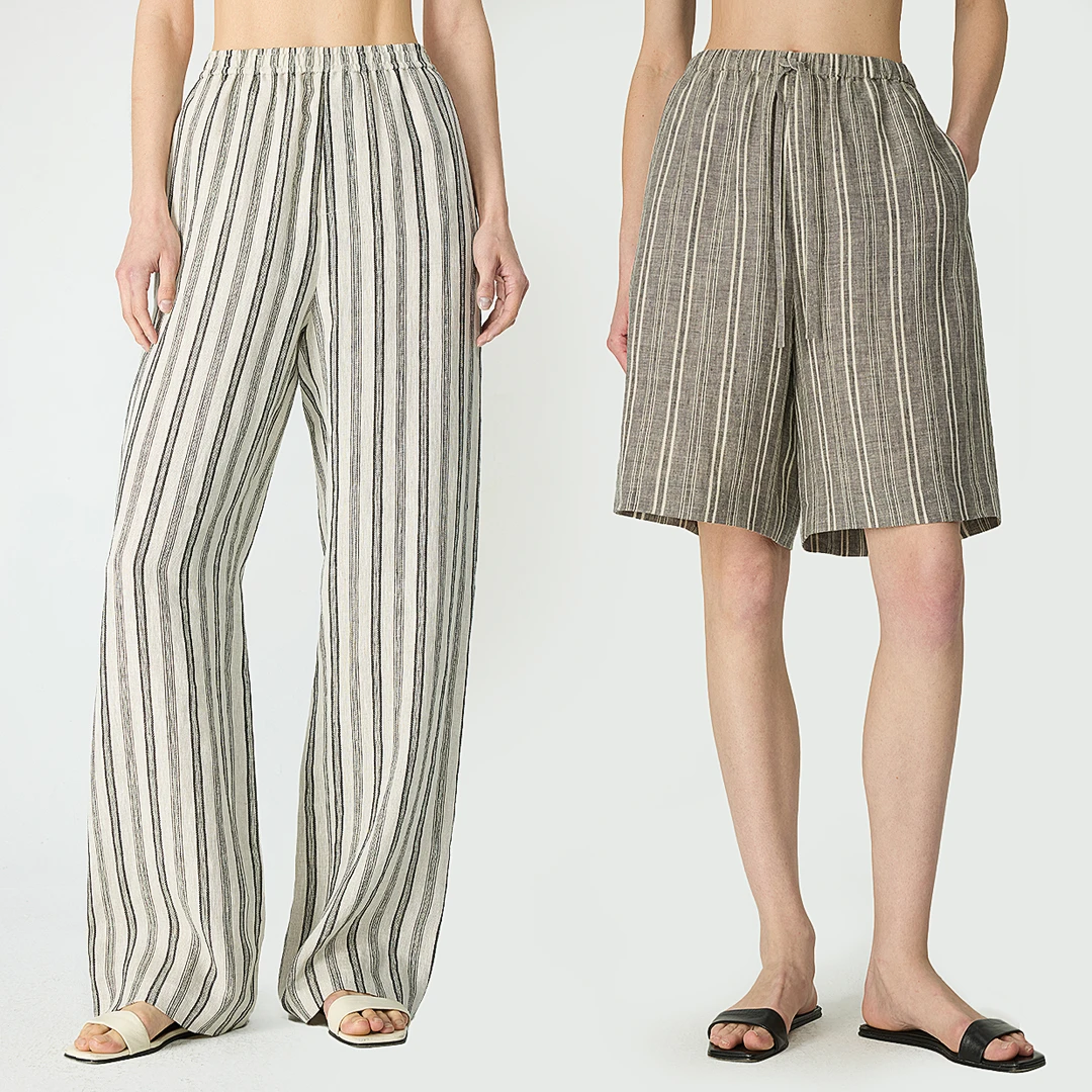 开间/口碑B入法国雨露麻色织提花条纹松弛慵懒老钱风松弛感女装