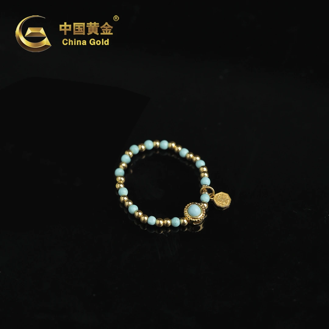 【中国黄金】念岚 | 绿松*戒指*18K金镶嵌-J1586-Y