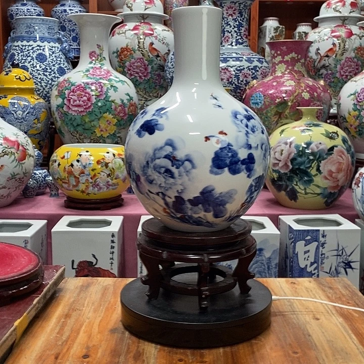 景德镇陶瓷手工手绘花瓶摆件
