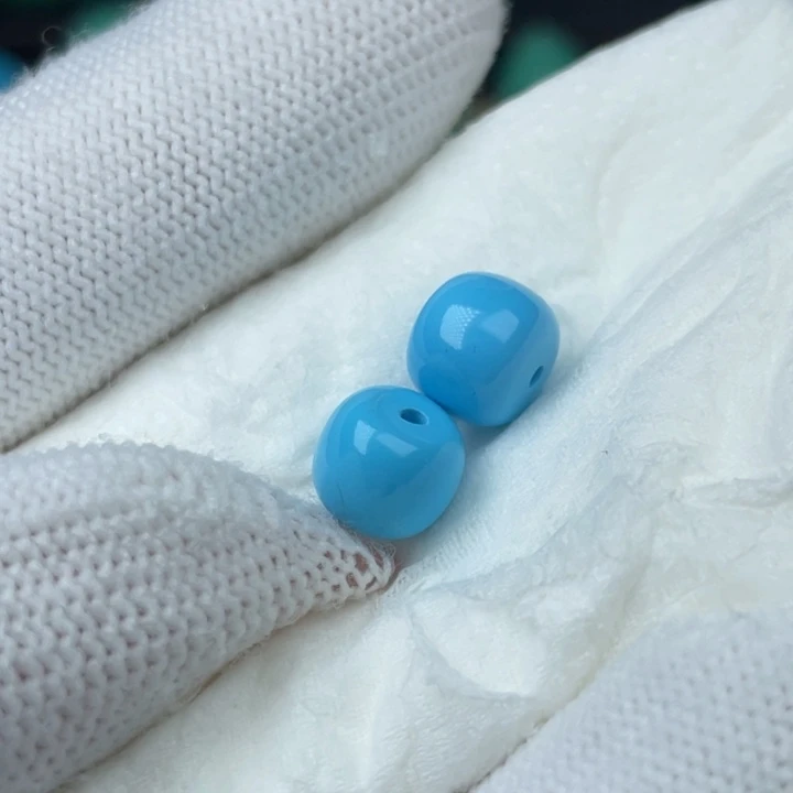 高瓷蓝8mm老型一对