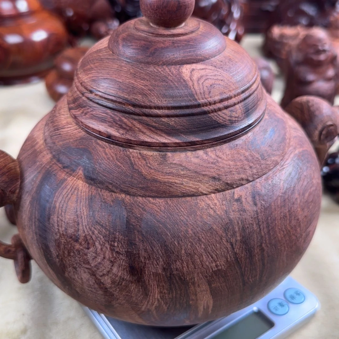 【闪购商品】黄花梨/降香黄檀莲**叶聚宝盆 摆件品