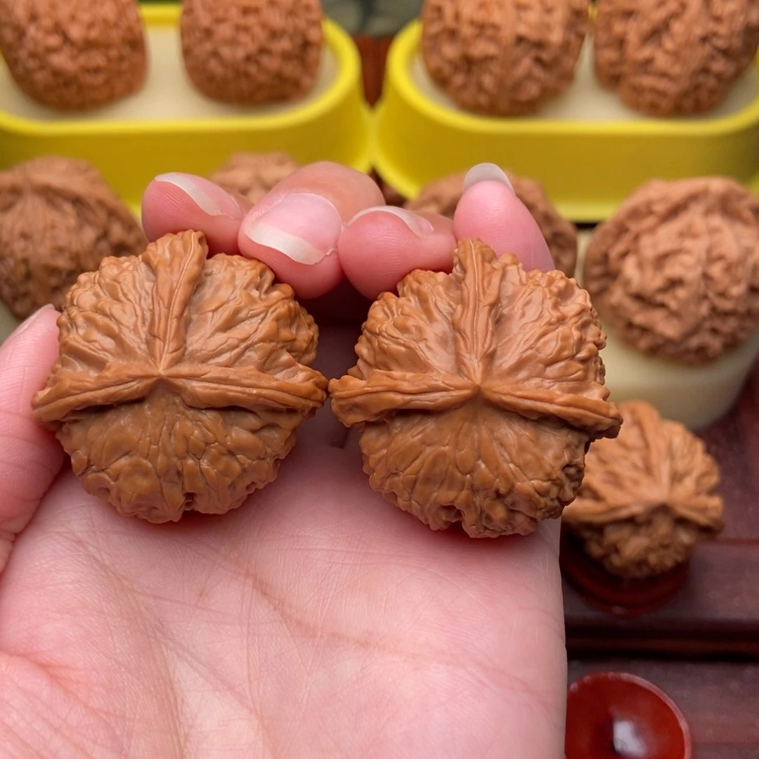 桃核把件野生粗筋三棱36.5