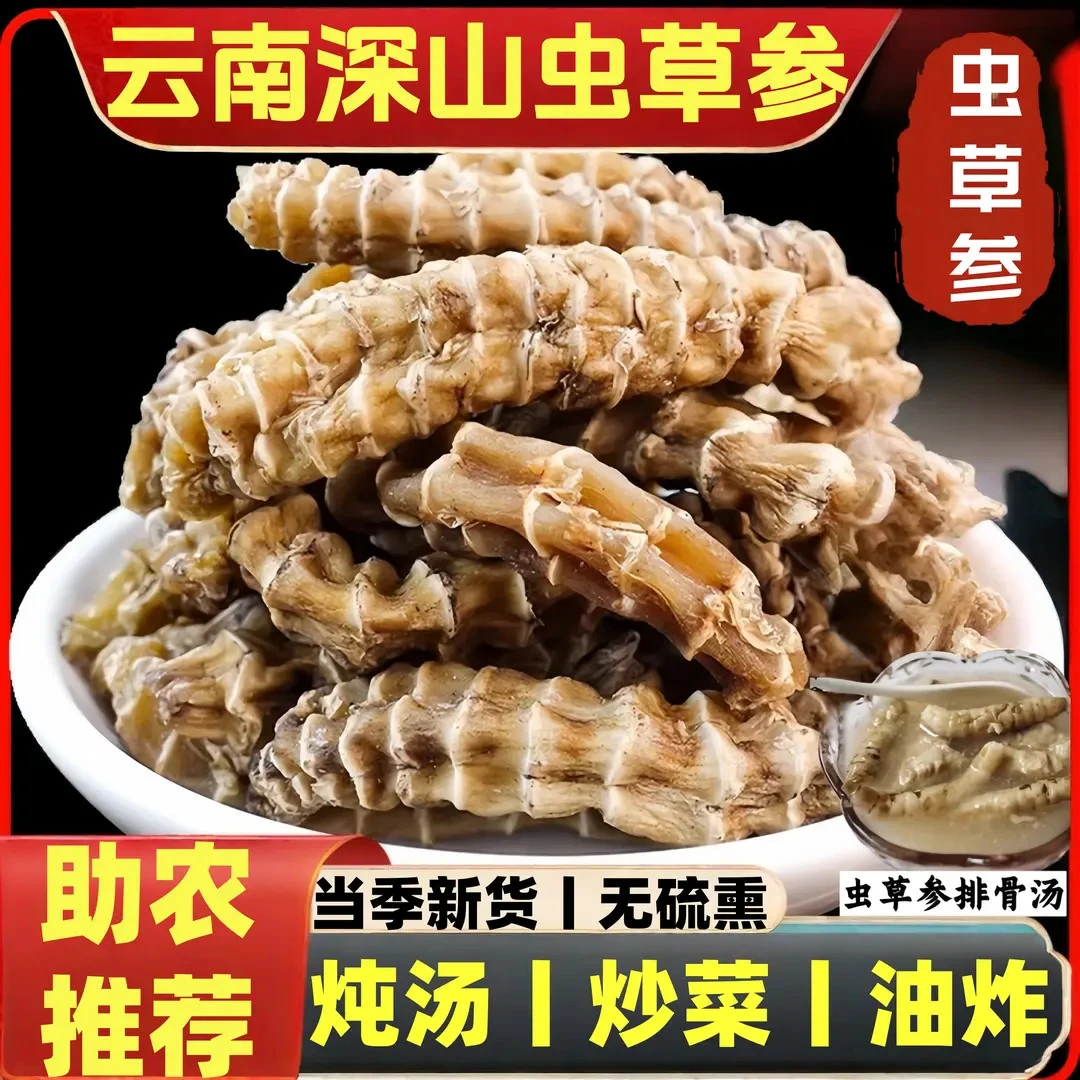 【虫草参】云南虫草参地参干货白虫草竹节参草石蚕煲汤泡酒商品图