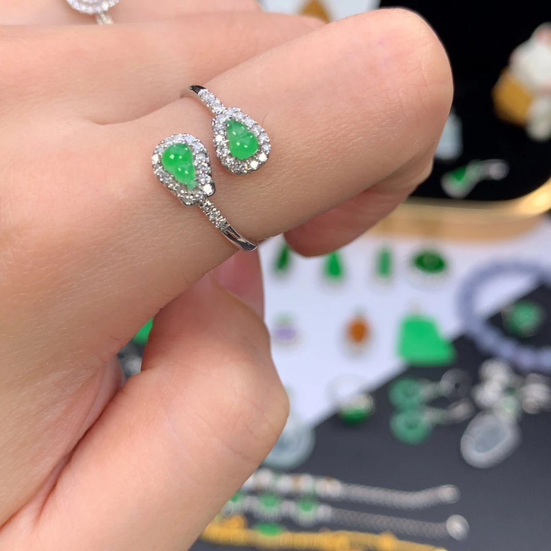 翡翠18K金镶嵌挂件48小时鉴赏期 退货不扣服务费