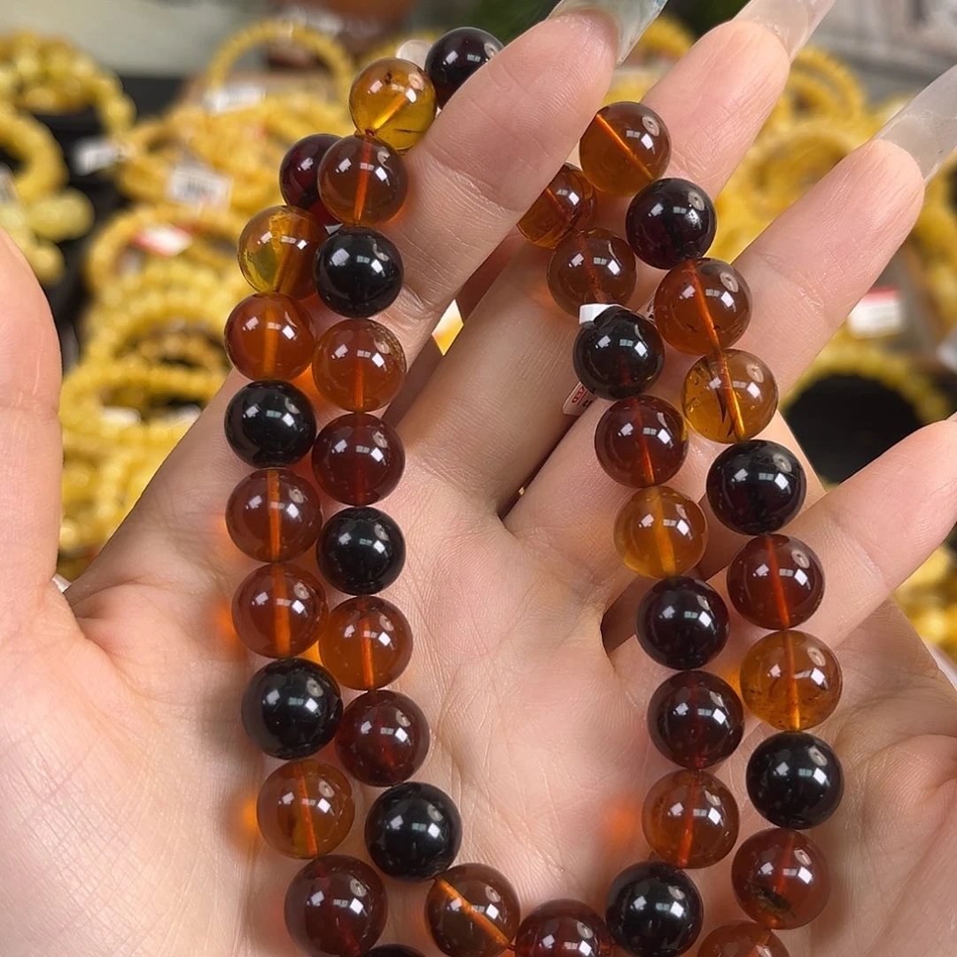 裸石琥珀未镶嵌多宝妈妈链11+